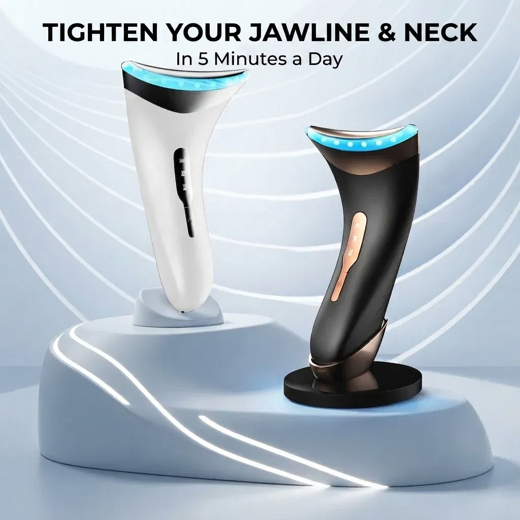 EMS Three-color Color Light Neck Beauty Instrument Neck Care Massage Instrument