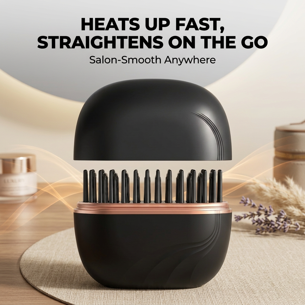 Mini Hair Straightening Comb Wireless Charging Portable Multifunctional Hair Care Not Hurt Hair Styling Comb Hair Straightener